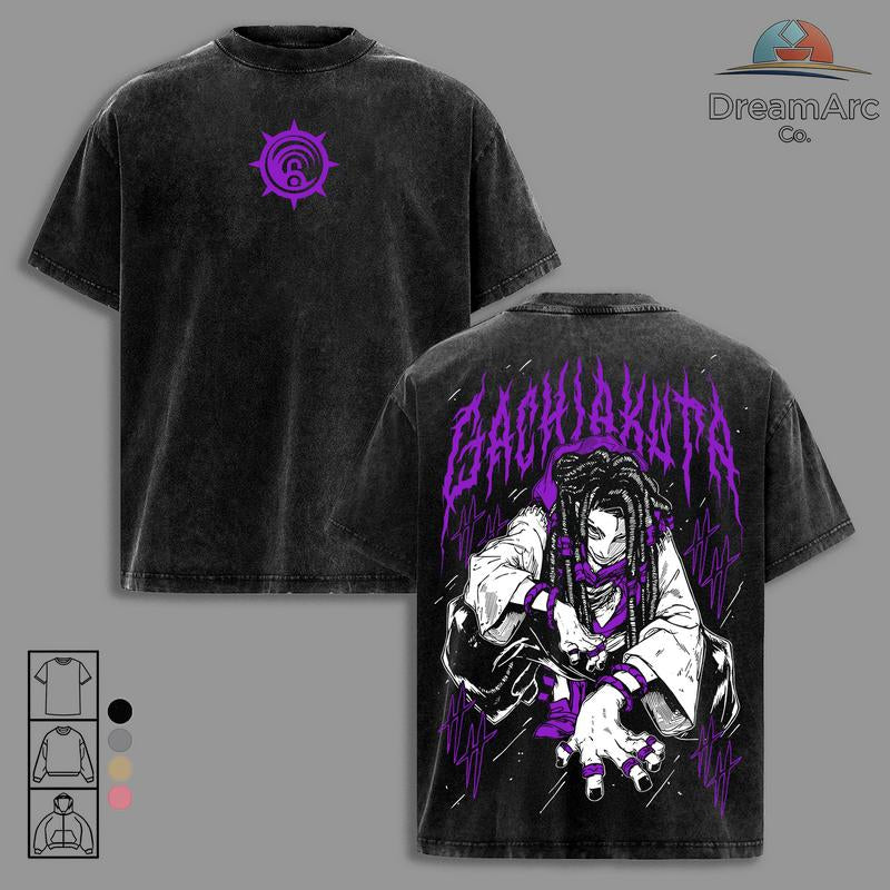 Jabber Wonger Gachiakuta Washed T-Shirt, Sweatshirt and Hoodie Oversize Unisex, Heavy Cotton Casual Streetwear Vintage Urban Outfit Fashion Clothes Top Anime Fans for Men and Women