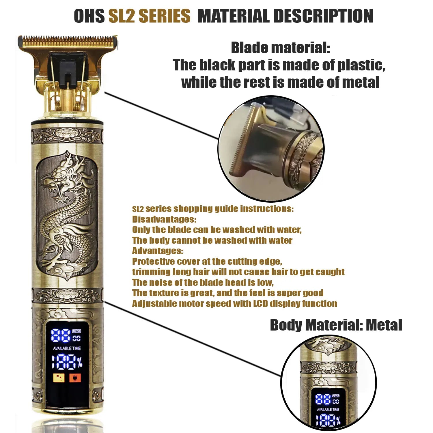 Recortadora de Cabello T9 Profesional - Máquina Eléctrica para Barba