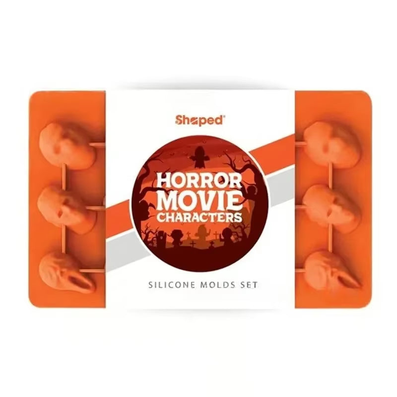 Silicone Ghost Masked Killer Cake Mold Chocolate Halloween Silicone Skull Cookie Molds for Jello Ice Cube Biscuits Baking Mould