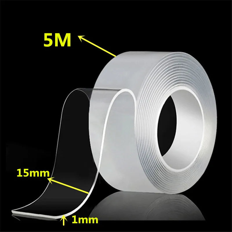 Cinta Adhesiva Nano Tape Doble Cara 5M - Transparente