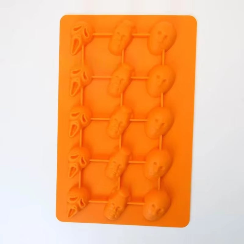 Silicone Ghost Masked Killer Cake Mold Chocolate Halloween Silicone Skull Cookie Molds for Jello Ice Cube Biscuits Baking Mould