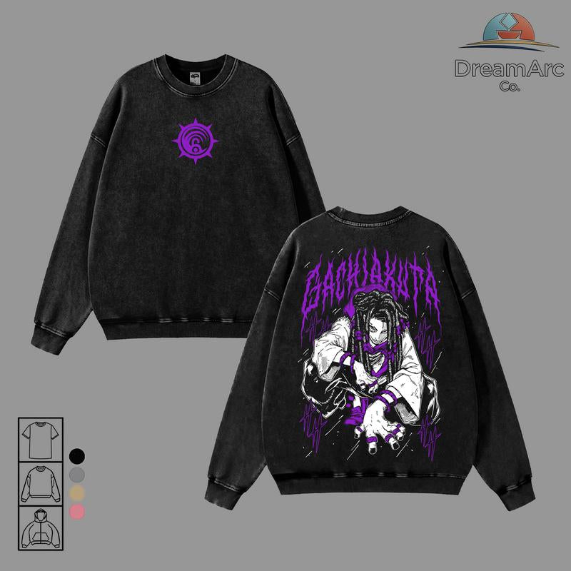 Jabber Wonger Gachiakuta Washed T-Shirt, Sweatshirt and Hoodie Oversize Unisex, Heavy Cotton Casual Streetwear Vintage Urban Outfit Fashion Clothes Top Anime Fans for Men and Women