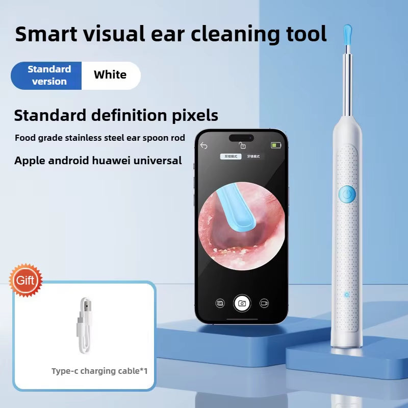 Wireless Ear Wax Removal with Camera Rechargeable Ear Cleaner 8 Megapixels Check Camera with Ear Spoon Set Canal Clean