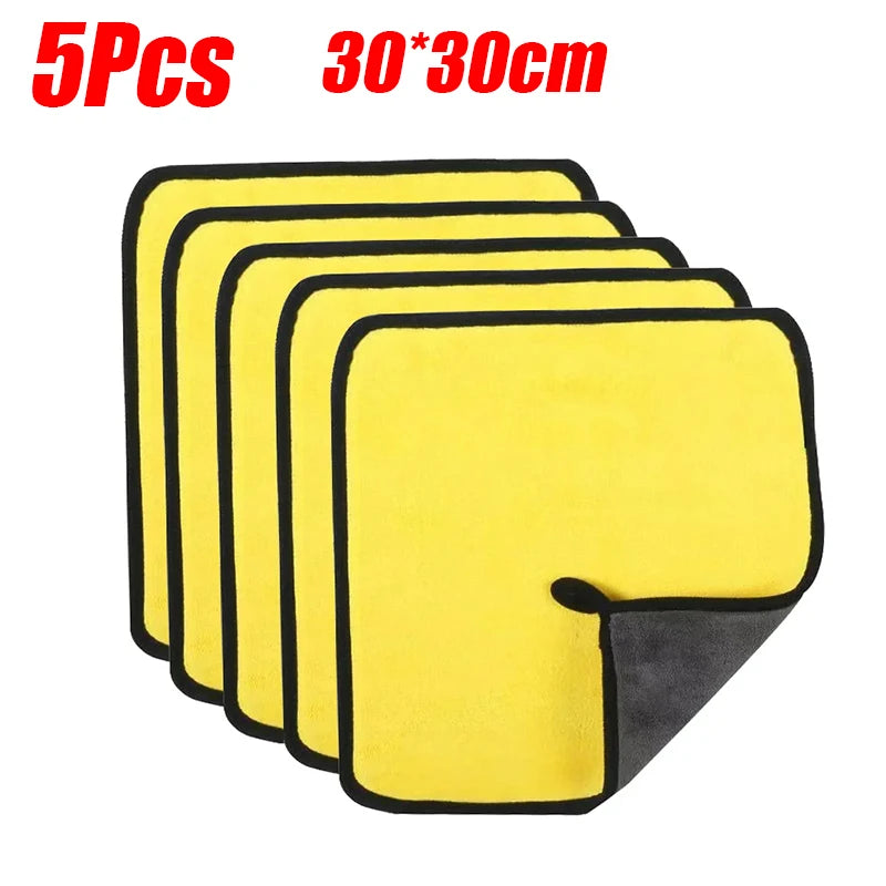 Set de 1-5 Toallas de Microfibra para Coche - Paños Ultra Absorbentes para Lavado y Secado