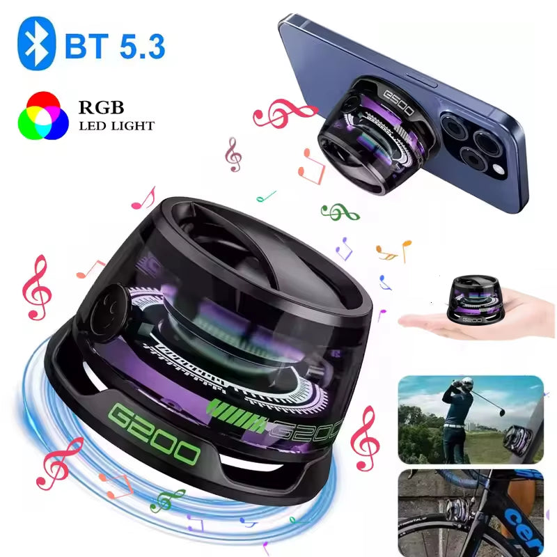Mini Magnetic Bluetooth Speaker Portable Phone Holder RGB Lighting Speaker BT5.3 Mini Sound Box 7 Hours Playback Easy to Carry