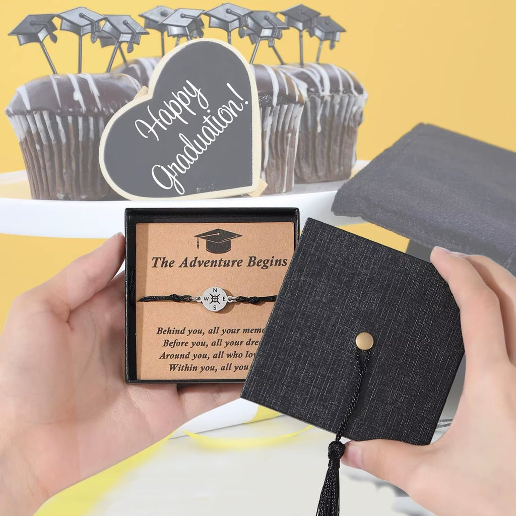 2025 Graduation Gifts for Her/Him - Adjustable Bracelet Comes in Cap Box with Card - for High School/College/Middle School Grads