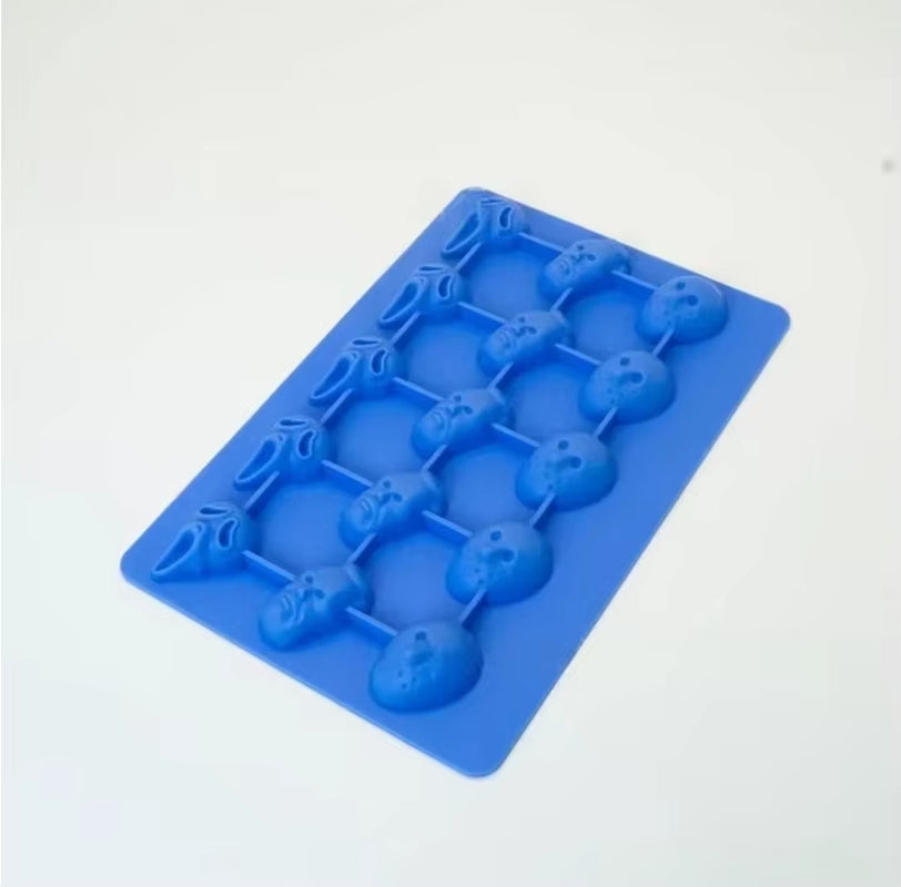 Silicone Ghost Masked Killer Cake Mold Chocolate Halloween Silicone Skull Cookie Molds for Jello Ice Cube Biscuits Baking Mould