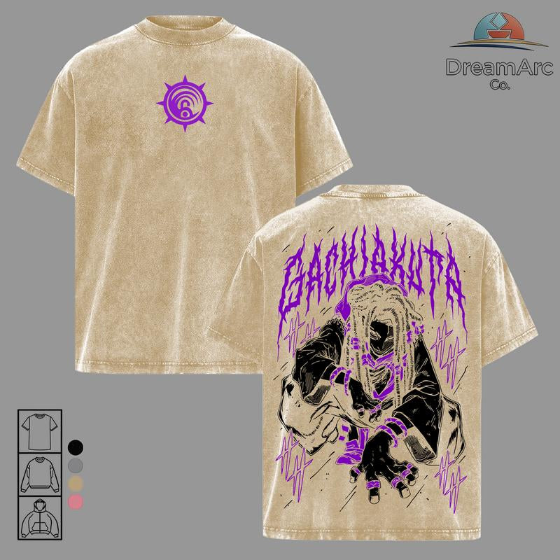 Jabber Wonger Gachiakuta Washed T-Shirt, Sweatshirt and Hoodie Oversize Unisex, Heavy Cotton Casual Streetwear Vintage Urban Outfit Fashion Clothes Top Anime Fans for Men and Women