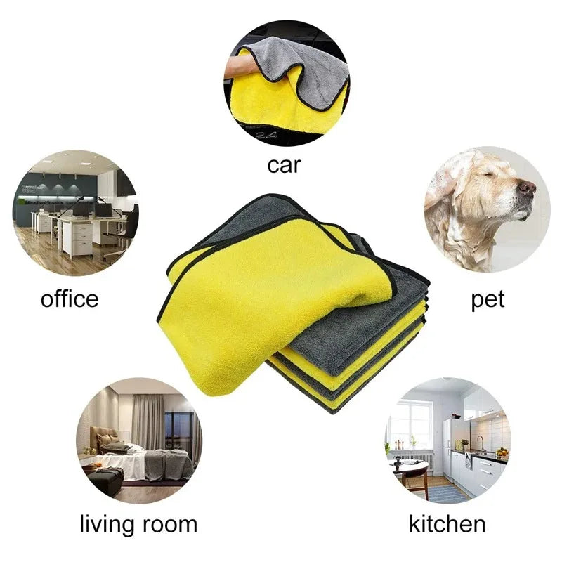 Set de 1-5 Toallas de Microfibra para Coche - Paños Ultra Absorbentes para Lavado y Secado